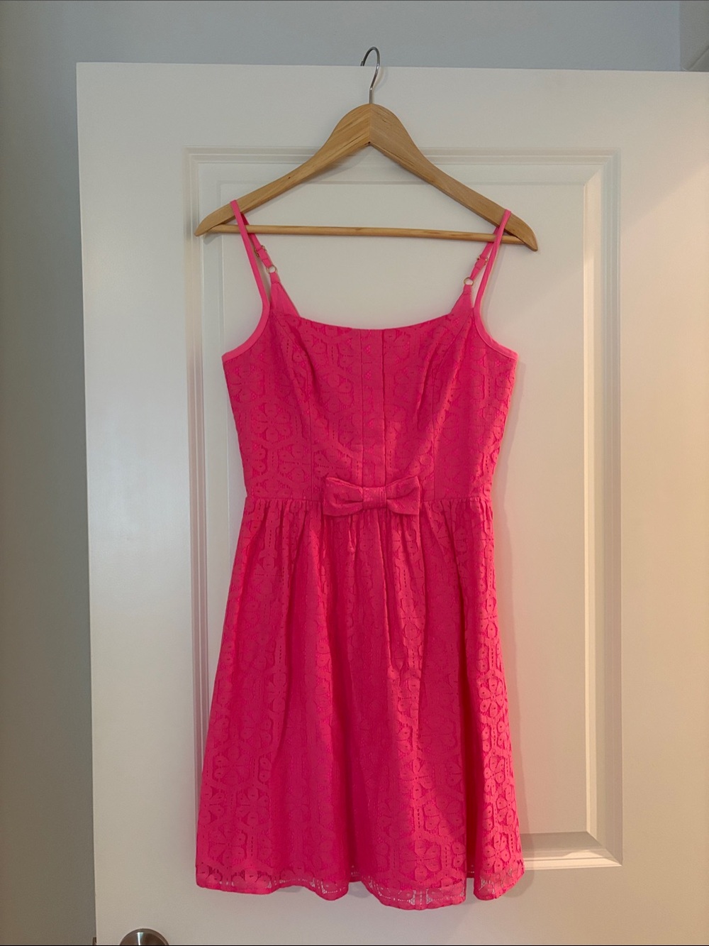 Lilly Pulitzer Hot Pink Lace Bow Sundress